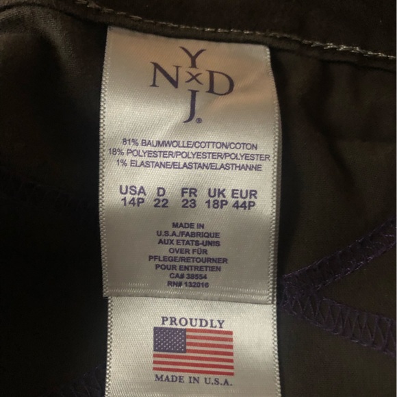 NYDJ Alina Legging Brown Stretch Pants Size 14P - Picture 8 of 9